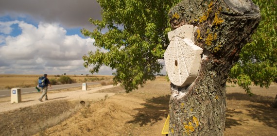 Un hito en el camino de Santiago